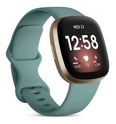Malla Para Reloj Fitbit Versa 3-4 Sense2 Silicona Verde P S 