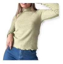 Comprar Sweater Cuello Alto Media Polera Con Rulete Anilla Suave