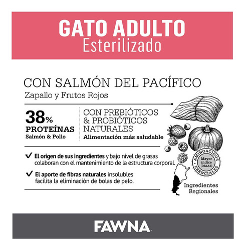 Alimento Fawna Gato Castrado - Sterilized 7.5kg