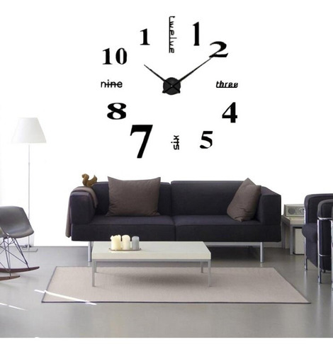 Reloj De Pared Con Diseño 3d Moderno Grande Plata Números 