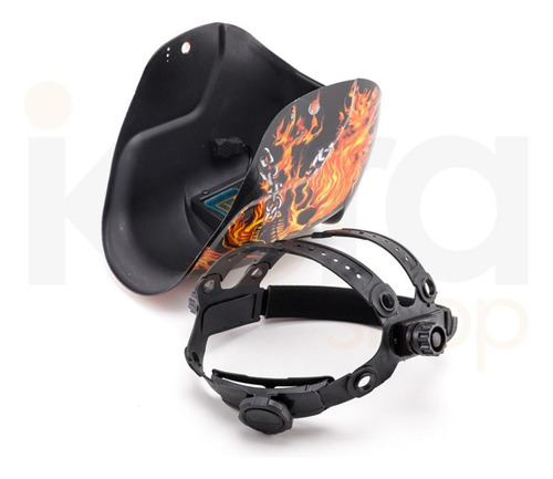 Careta Electrónica Soldar Uso Industrial Skull Adir 6711 Color Negro