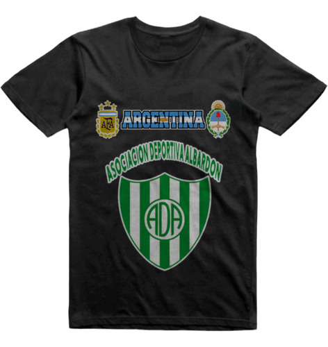 Remera Infantil Negra Asoc Deportiva Albardon San Martin