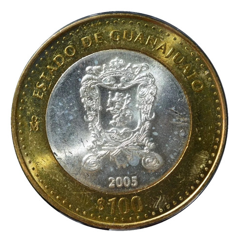 100 Pesos Estado Guanajuato 1ra Fase Bimetálica 2005