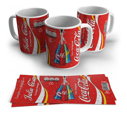 Coca-cola Tipo Llavero Mugs Pocillos Personalizados Vasos