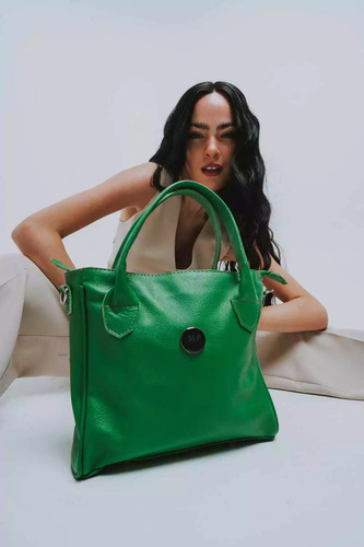 Cartera Bandolera Gina Cuero Vacuno Verde Lima María Puyal 