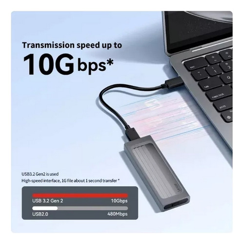 Kit Lexar E300 M.2 Case Nvme Tipo C Usb 3.2 Gen2 Ssd 10gbps