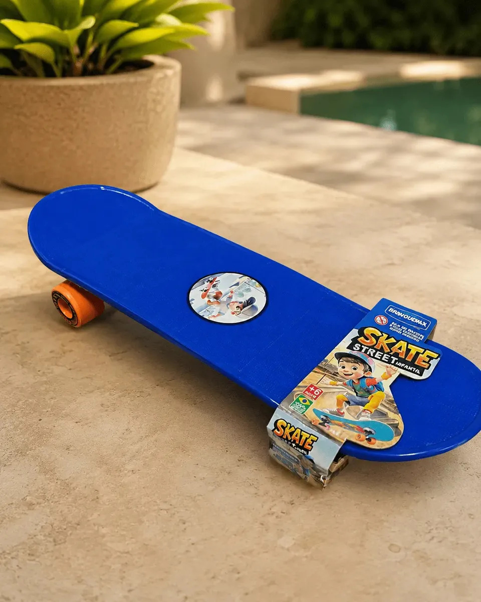Skate Infantil Colorido Brinquemix Para Crianças