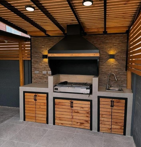 Quincho Modular Estructura Hierro Y Madera 3x3
