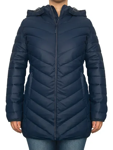 Parka Larga Reversible Mujer Azul