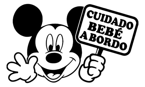 Sticker Adhesivo Bebé A Bordo Mickey