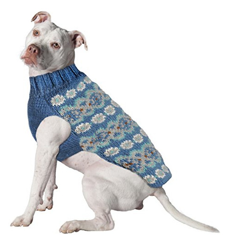 Chilly Dog Tea Fair Isle Alpaca Sweater, Large
