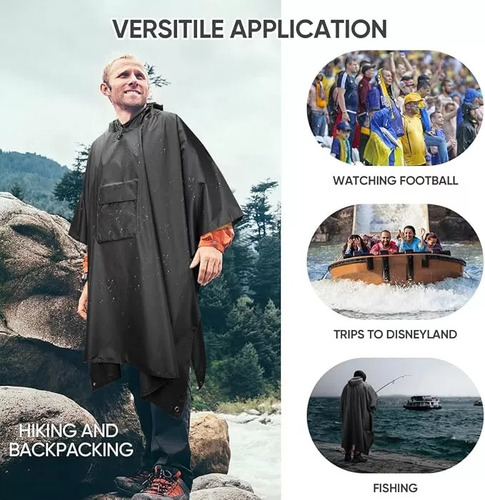 Capa Impermeable Portátil Para Lluvia Gabardina Rompevientos