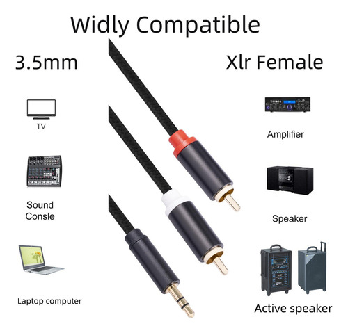 Xinnuo Rca A Conector De Enchufe De Fono De 3,5 Mm A 2 1,8