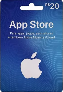 Cartão Gift Card App Store R$ 20 Apple Itunes Brasil