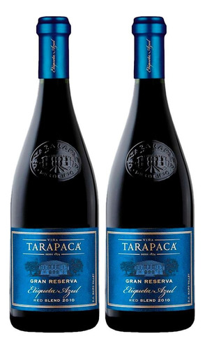 Kit 2 Garrafas Vinho Gran Reserva Tarapaca Etiqueta Azul