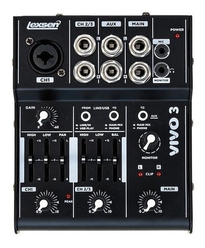 Consola Mixer Lexsen Vivo 3 Usb Phantom Cuo