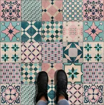 Comprar Mosaico Azulejo 20x20 Cm X 40 Unidades Color Old Rose Calcareo