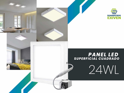 Panel Led Superficial Cuadrado 24w 6500k