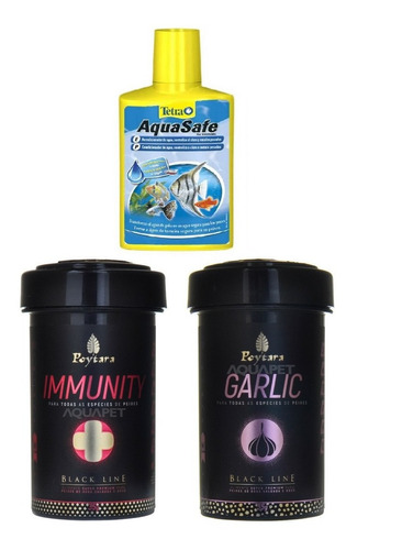 Kit Ração Peixes Garlic 35g+immunity 35g+aqua S. 100ml Tetra