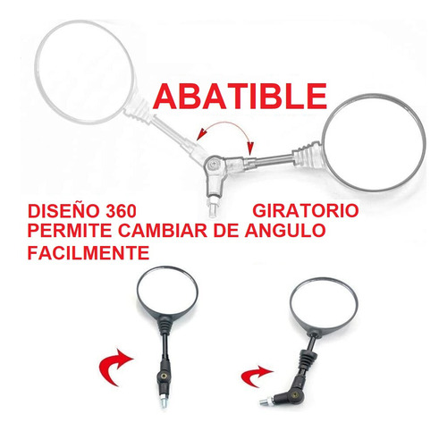 Espejos Abatibles 360 Moto Motocicleta Doble Proposito (Usado)