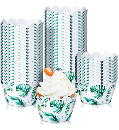 50 Envoltorio Verd Para Cupcake Fiesta Tropical Luau Diseño