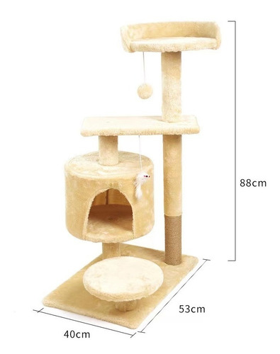 Imagen 2 de 7 de Torre Rascador Casa Torre Animales Para Gatos Grande