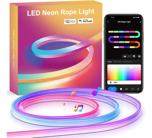 Tira Dreamcolor Flex Led Rgbic 5m Silicona Alexa Google Wifi