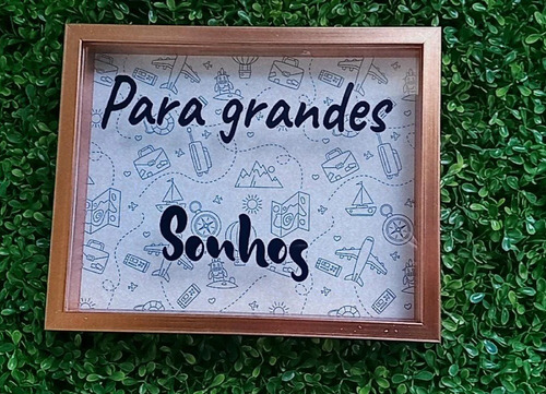 Imagem 1 de 5 de Quadro Cofre Para Grandes Sonhos 26,4cm 21,4cm 3,5cm