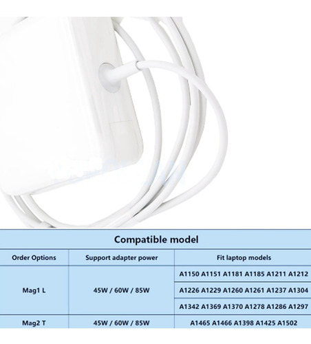 Imagen 2 de 3 de Cargador Magsafe-1 85w, Macbook Pro Sin Logo L-tip Compa 100