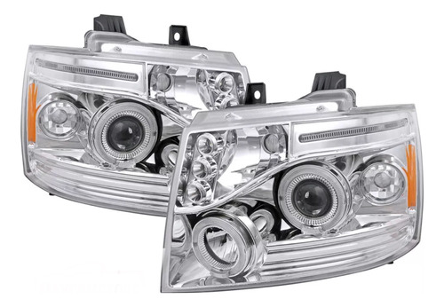 Faros Halo Ccfl Cromados Para Chevrolet Avalanche 2007 2014