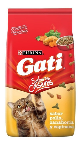 Alimento Gati Recetas Caseras para gato adulto sabor pollo, zanahoria y espinaca en bolsa de 15 kg