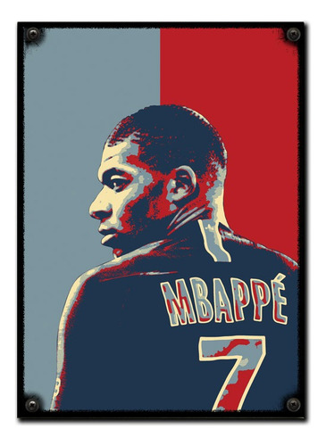 #354 - Cuadro Vintage 30 X 40 - No Chapa Kylian Mbappé 