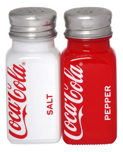 Kit Saleiro Pimenteiro Premium Vidro Sal Pimenta Coca Cola
