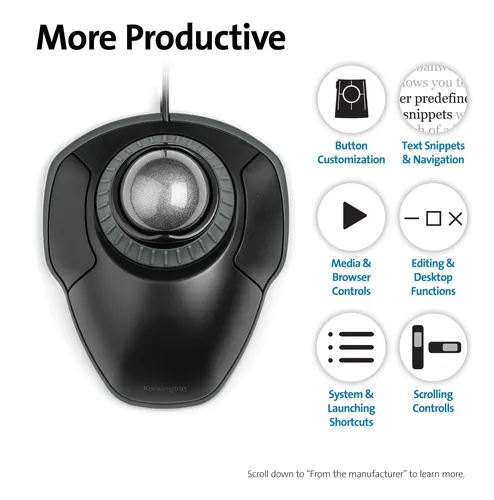 Mouse Trackball Kensington Orbit K75327ww Negro-gris