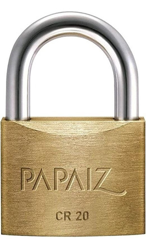 01 Cadeado Papaiz 20mm Para Portão Mala Armário C/2 Chaves