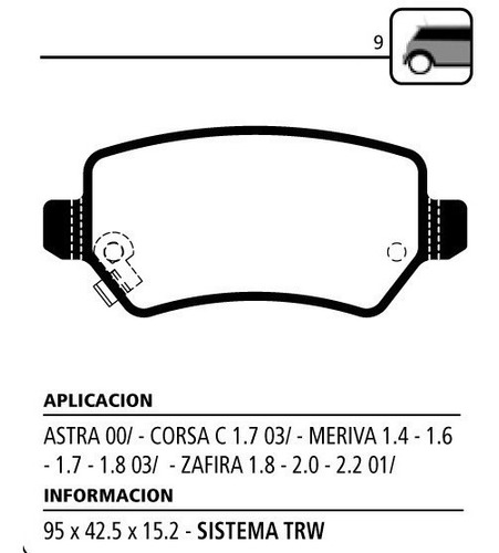 Juego Pastillas De Freno Traseras Litton Zafira Desde 01