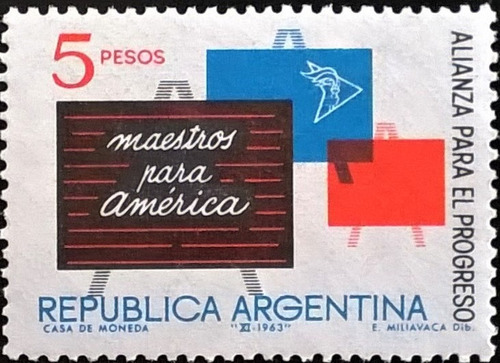 Argentina, Sello Gj 1267 Alianza Progreso 1963 Mint L13709