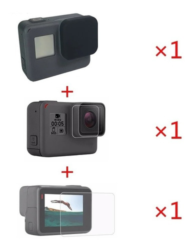 Lamina + Protección Lente Gopro 5-6-7 Black