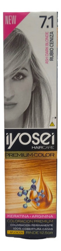  Tintura Iyosei Premium Color Crema Colorante X 45gr X 12 Uni Tono 7.1 rubio ceniza