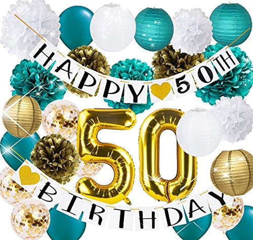 Decoración De Fiesta De Cumpleaños 50 Para Mujer, Confeti