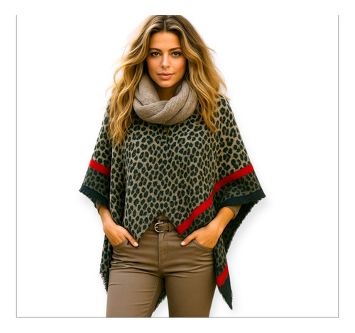 Poncho Capa Cerrada Tejido Suave Liviano Importado