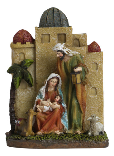 Resina Imp Presepio Sagrada Familia Camelo E Carneiro 21 Cm