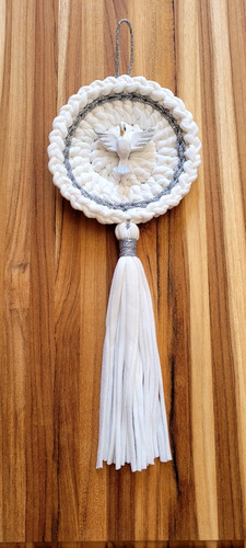 Divino Espirito Santo Mandala Fio Malha 10 Unidades Fio Prata