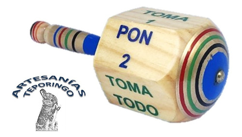 1 Pza. Artesanía Mex. De Madera Pirinola/toma Todo Grande.