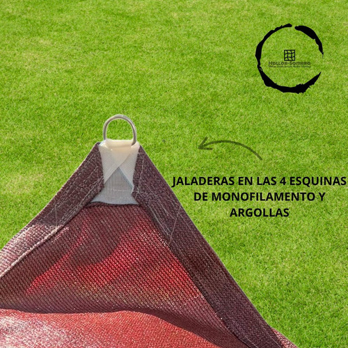Malla Sombra 10x10 Rashel 90% Reforzada Lista Para Colocar Terracota
