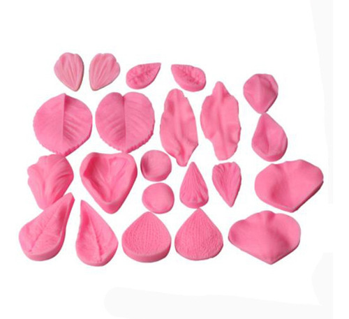 Moldes De Fondant De Silicona De Veteado De Flor De Goma Par