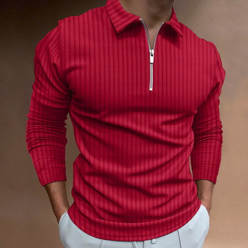 Polo Con Cierre De Cremallera Para Hombre, Blusa Delgada De