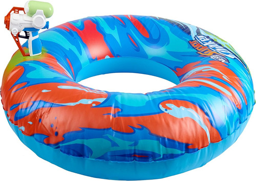 Flotador Inflable Con Pistola Lanza Agua Nerf Original Lelab