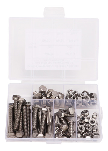 Tornillo Hexagonal De Acero Inoxidable, 80 Unidades, Juego M