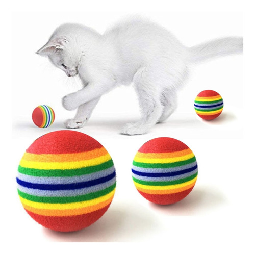 ¡ Juguete X4 Bolas Suaves D Colores Mascota Gato Pelota !!